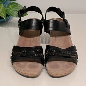 Ugg sandals - extremely comfortable! Removeable heel strap. Cork, leather, wedge
